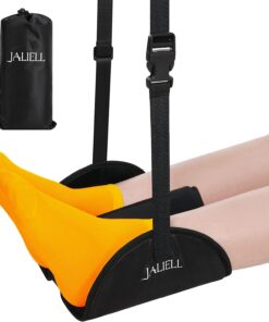 Airplane Footrest – JALIELL 2 in 1 Foot Hammock Airplane (Memory Foam) for Airplane Travel Essentials, No Clashing Airplane Foot Rest Plane Leg Rest Travel Flight Essentials (Black)