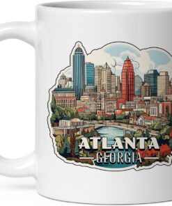 Atlanta Georgia Mug for Women Men Ceramic Mugs Tea Coffee Cup with Handle Cute White Mug Size – 11 Oz Funny Novelty Graphic Design Print Mug ID44994