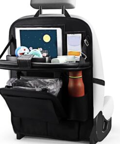 Automotive Seat Back Organizer with Collapsible Trash Can,Perfect Car Back Seat Organizer with Tray for Organization,Travel and Convenience-Must-Have Automotive Accessory(1Pack)