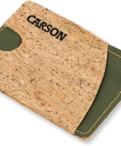 Carson CorkTek Travel Wallet – Compact Wallet Made From Organic Cork Material – Holds 8 Cards with Built-in ID Window – Green (EW-30GR)