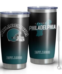 City Tumblers with Lid and Straws, 20oz Travel Mug Keeps Drinks Cold & Hot Stainless Steel Insulated Cup, Gift for Football Fans