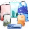 Compression Packing Cubes for Travel-Luggage and Backpack Organizer Packaging Cubes for Clothes (Graphic, 6Piece)