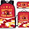 Custom Backpack Set, Personalized Backpack Lunch Bag Pencil Case with Name Number Fans Gifts for Boys Girls