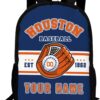 Custom Houston Backpack Gift for Men Women Boy, Personalized Name Number Shoulder Bag for School Travel Daypack