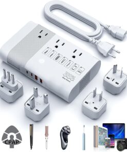 [Game-Changer] DOACE 500W Max 220V to 110V Converter for European Travel, 100% Pure Sine Wave Voltage Converter US to Europe, Power Converter Adapter Combo for CPAP Hair Straightener Laptop Cell Phone