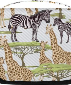 Giraffe Zebra Hanging Travel Toiletry Bag for Women African Savannah Wild Animal Waterproof Makeup Bag,Cosmetic Bag,Travel Essentials for Women Men