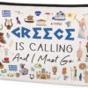 Greece Makeup Bag Gift – Greece Travel Essentials Funny Travel Toiletry Makeup Organizer Zipper Pouch Cosmetic Bag