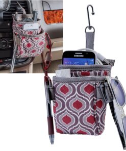 High Road DriverPockets Car Phone Holder Air Vent Pouch and Front Seat Organizer with 3 Pockets, Hanging Hooks and Charging Port