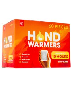 IRIS USA Hand Warmers – 60 Individual Warmers, Long-Lasting Up To 10 Hours For Warm and Hot Hands, On The Go, TSA-Approved, Disposable, Lasts 4 Years, Handwarmers For Hands and Feet, Winter Essentials