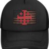 Jerusalem Catholic Cross Adult Mesh Baseball Cap Adjustable Sunshade Trucker Hat Classic Mesh Hats Black