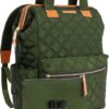 Joan & David Women’s Diamond Quilted Frame Work Travel Weekender Backpack with 15.6 Inch Laptop Sleeve (Huntergreen)