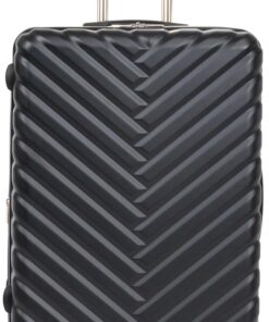 Kenneth Cole REACTION Madison Square Lightweight Hardside Chevron Expandable Spinner Luggage, Black, (28-Inch Checked)