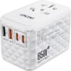 LENCENT 65W Universal Travel Adapter, GaN International Fast Charger 2 USB-A & 2 USB-C Power Plug Converter, Power Outlet Adapter for Phones,Laptops, All in One Travel Essentials for EU/USA/UK/AU
