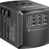 LENCENT Universal Travel Adapter, International Charger with 3 USB Ports and Type-C PD Fast Charging Adaptor for iPhone, Samsung, Tablet, Gopro. for Over 200 Countries Type A/C/G/I (USA, UK, EU AUS)