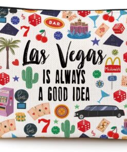 Las Vegas Travel Gift Cosmetic Bag Las Vegas Lovers Gift Las Vegas Souvenir Makeup Bag Girls Trip Gifts Favors Las Vegas City Themed Gifts for Girls Birthday Christmas Bachelorette Party Favors