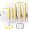 Lightweight Compression Packing Cubes for Suitcases, Compressible Expandable Travel Packing Organizer with Clear Toiletries and Backpack Bag, Travel Essentials for Carry on Luggage 7 Set