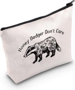 MNIGIU Funny Badgers Gift Badgers Lover Gift Honey Badgers Cosmetic Bag Honey Badgers Don’t Care Makeup Bag