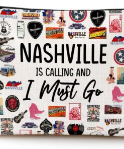 Nashville Cosmetic Bag Makeup Bag Nashville Lovers Gift Nashville Travel Souvenir Merch Vacation Friendship Gifts for Women Nashville Lovers Sister Traveller Girls Trip Gifts Favors Christmas Birthday