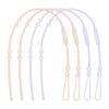 Olababy Silicone Strap for Baby Toys, Pacifiers, Teethers, Sippy Cups, Bottles w Handles, Feeding Spoons, High Chairs, Strollers, Car Seats and Travel Essentials (4 Straps, 2 Coral / 2 Lilac)