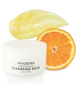 Phoera Makeup Remover Cleansing Balm with Sweet Orange Essential Oil Makeup Meltaway Cleansing Balm (45g Balm)