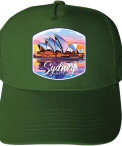R and R Imports Sydney Australia Design A Parent Row Navy Unisex Mesh Back Trucker Hat with Adjustable Snapback