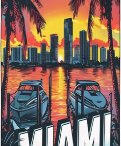 Sunset Palms Miami Beach Towel Oversized 36″x72″ Quick Dry Microfiber Towels Pool Accessories Cruise Essentials Vacation Gifts Summer Must Haves for Swimming Camping Travel