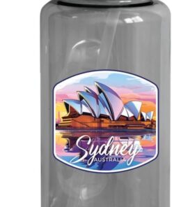 Sydney Australia Design A Souvenir 64 oz Large Water Bottle with Screw-on Top and Straw Single