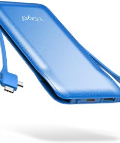 TG90° 10000mah Power Bank Portable Charger with Built-in Cables, Portable Phone Charger Battery Backup Compatible with iPhone16/15 and Android Phones