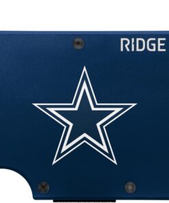 The Ridge NFL Edition, Mens Minimalist Aluminum Metal Wallet – Rfid Blocking, Elastic, Slim Front Pocket Credit Card Holder with Both Cash Strap and an additional Money Clip