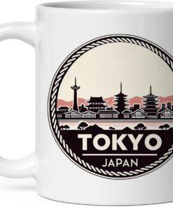 Tokyo Japan Mug for Women Men Ceramic Mugs Tea Coffee Cup with Handle Cute White Mug Size – 11 oz Funny Novelty Nice Graphic Design Print Mug for Kitchen ID44994