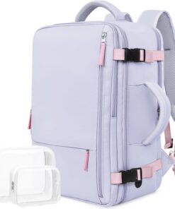 Travel Backpack, Carry-on Backpack Bag Flight-Approved for Men Women, Personal Item Backpack Luggage,Travel Essentials Accessories, Purple