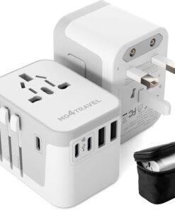 Universal Travel Adapter, International Power Plug Adapter with 3 USB-C and 2 USB-A Ports, All-in-One Worldwide Wall Charger for USA EU UK AUS and 150+ Countries
