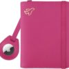 WALNEW AirTag Passport Holder, PU Leather Airtag Wallet RFID Blocking Passport Cover Travel Essentials Case for Women Men (Hot Pink)