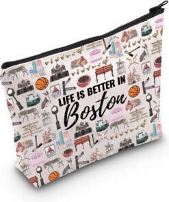 WCGXKO Boston Gift Life Is Better In Boston Makeup Bag Boston Souvenirs Boston Massachusetts Travel Gift (Better In Boston)