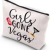 WCGXKO Girls Gone Vegas Las Vegas Girls Trip Vegas Vacation Birthday Zipper Makeup Bags Travel Toiletry Bag Accessories (Girls GONE Vegas)