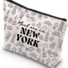 WCGXKO New York Gift New York Bachelorette Party Gift New York Vacation Zipper Pouch Makeup Bag (NEW YORK B)