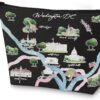 WZMPA Washington DC City Map Cosmetic Bag Washington DC Travel Souvenir Gift Washington DC Long Distance Relationship Makeup Zipper Pouch Bag For Family Friend (Washington DC-BL)