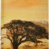 susiyo Watercolor Africa Savannah Landscape at Sunset Passport Holder Leather Passport Cover with 3 Card Slots Travel Essentials for Men Women