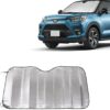 1 PC Car Front Windshield Sunshade, 51.18″ x 23.62″ Thickened Foldable for Easy Storage Insulated Reflective Foam Sunshade, Summer Essentials Accessories, Suitable for Cars, SUVs (Silver)