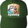 R and R Imports Sydney Australia Design C Parent Row Green Unisex Mesh Back Trucker Hat with Adjustable Snapback