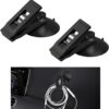 2 PCS Suction Cup Card Bill Clip, Sun Shade Reusable Advertising Clip with Suction Cup, Multiple Purpose Suction Cup Fixed Cloth Clip Ticket Paper Clamp for Car Office Home (Black)