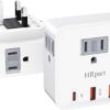 [2 Pack] US to UK Ireland Travel Plug Adapter,HRpart International Plug Adapter,with 20W PD3.0&QC3.0 Ports Charge USB Devices Faster,Travel Essentials to UK Ireland