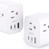 [2 Pack] US to UK Travel Plug Adapter, Type G Power Adapter with 3 AC and 3 USB(2 USB C), International Plug Adapter, Travel Essentials for USA to England London Scotland British Qatar Irish Hongkong