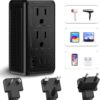 220V to 110V Converter, 220 to 110 Voltage Converter US to Europe for Hair Dryer, Power Converter Adapter Combo with 1 USB A and 3 USB C, European Travel Plug Adapter from US to EU UK AU