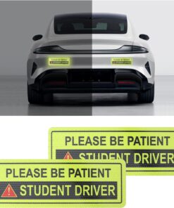 2PCS Student Driver Magnet for Car,Reflective New Driver Sticker Car Decorations for Safety Warning,Essential Please Be Patient Student Driver Magnet Car Accessories (Yellow 3)