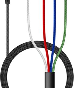 5FT/1.5M Multi Charging Cable for Apple Watch Charger Travel Nylon Braided USB C Micro USB Compatible with iWatch Ultra/SE/10/9/8/7/6/5/4/3/iPhone 16 15 Pro Max/14/13/12/Galaxy Android