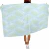 Beach Towel 30”x60” Large, Abstract Leaves Lines Geometric Natural Patterns Ombre Green Lightweight Microfiber Beach Towels, Absorbent Sand Free Beach Essentials for Beach Pool Travel Camping