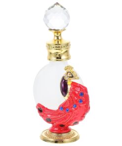 Beavorty middle eastern perfume bottle peacock design perfume bottle antique scent bottles refillable spray bottle arabian essential oil bottle desk topper travel dubai fragrance Glass