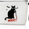Black Cat – Cat Makeup Bag, Canvas Makeup Bag, Makeup Bag Cat Gifts For Women, Pouch Bag Toiletry Bag For Women Friends Bestie, Cosmetic Bag For Purse -M001