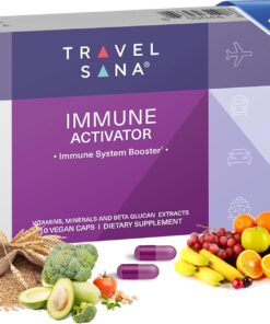 Boost Body’s Defense When Traveling |Strengthens Immune Response with Beta-Glucan Against Common Cold & Flu |Essential Vitamins & Minerals |Fast-Acting |10 Vegan Caps